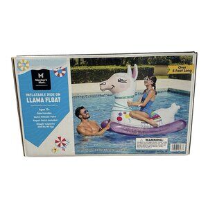 NIB Member’s Mark Inflatable Ride On Llama Float With Handles Beach Pool Summer
